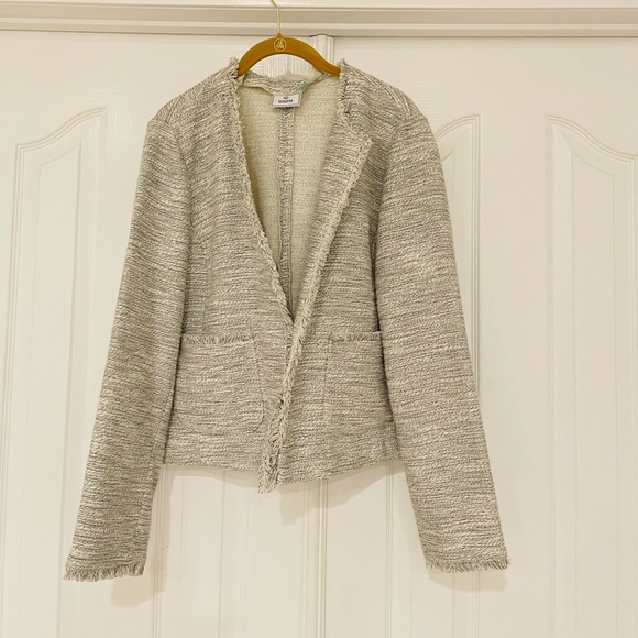 Nordstrom Jackets & Blazers - Nordstrom Susina Tweed Light Gray Women's Blazer Jacket XL cotton